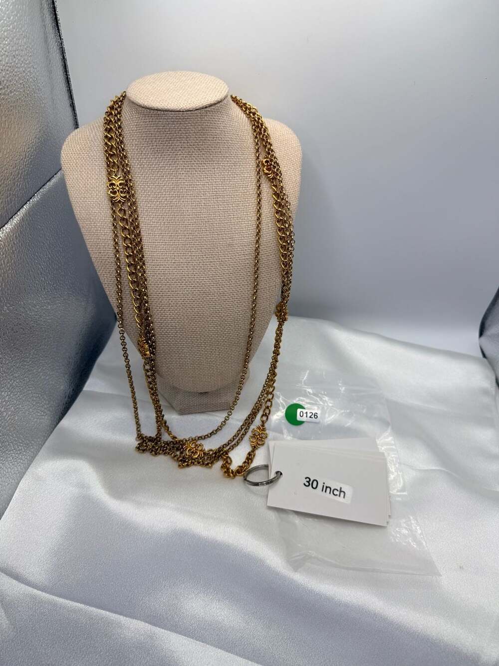 Monet Vintage Gold Tone Multi Strand Chain Necklace